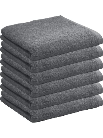 Frottier, Leichtfrottier Handtuch 6er-Pack Oceanside in anthrazit