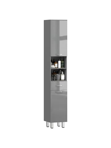 Badezimmerschrank-30L x 30B x 180H cm-Grau