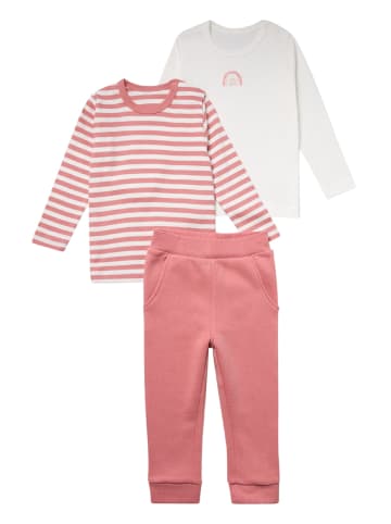 Jersey-Set 3tlg., 2 Langarmshirts und Hose in rosa