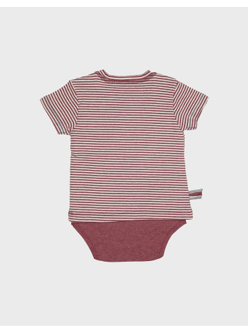 Baby Kurzarm-Bodyshirt in Bordeaux Melange