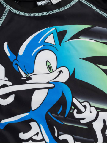 Sonic The Hedgehog Schwimmshirt UV-Schutz 50+ Langarm Badeshirt Shirt in schwarz