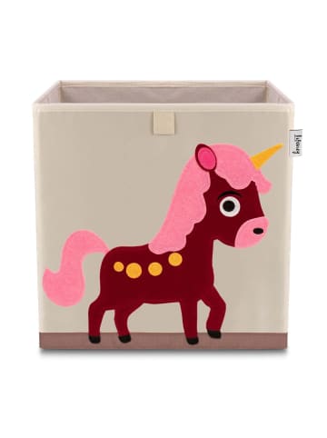 Aufbewahrungsbox Einhorn hell, 33 x 33 x 33 cm