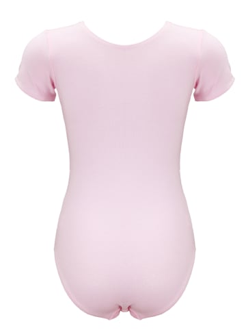 Mädchen Kurzarm Ballettanzug Einfarbig in rosa