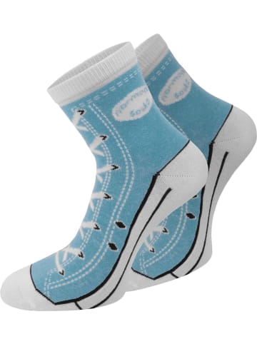 4 Paar Socken im Schuh-Design in Hellblau