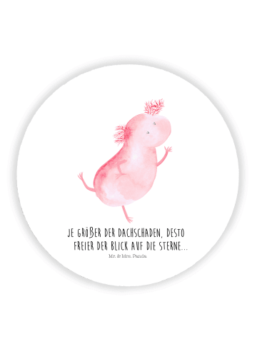 Kühlschrankmagnet Axolotl Tanzen mit Spruch in Weiß