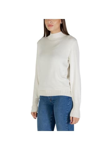 Beige Viskose Rollkragenpullover