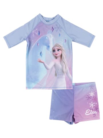 Die Eiskönigin Schwimmset UV-Schutz 30 Badeanzug Elsa Shirt Hose in blau