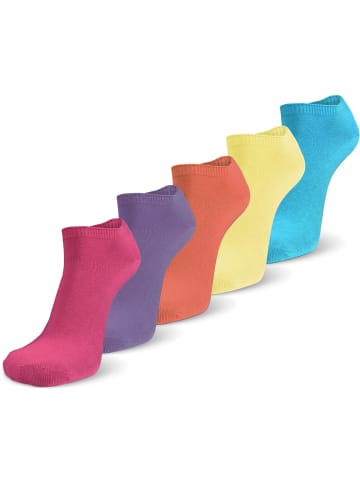 15 Paar Sneakersocken American in Pink/Lila/Orange/Gelb/Türkis