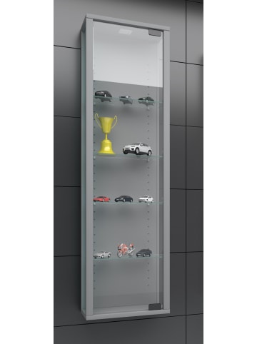Wandvitrine Hängevitrine Glasvitrine Stano Mini in Silber