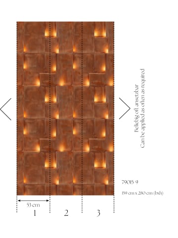Wandbild Luminous Blocks in Kupferglut