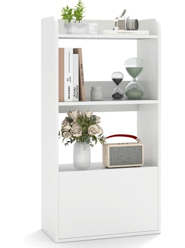 Bücherregal mit Schublade 55 x 29 x 105 cm in Weiß