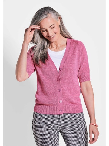 Kurzgröße:  Damen Cardigan in Pink, Halbarm in pink
