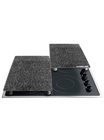 Herdabdeckplatten Set 2-teilig in Schwarz