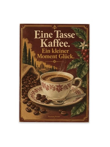 Postkarte Kaffee nostalgisch Design mit Spruch in Weiß