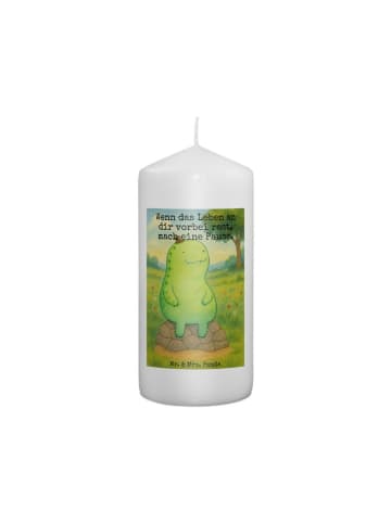 Kerze Schildkröte Pause Design mit Spruch in Weiß