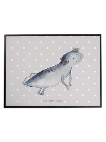 Schreibtischunterlage Axolotl Schwimmen ohne Sp... in Grau Pastell