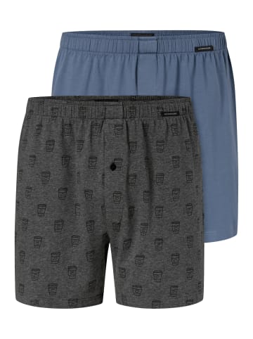 Boxershorts Single Jersey in Grau / blau