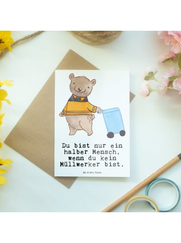 Glückwunschkarte Müllwerker Herz mit Spruch in Weiß