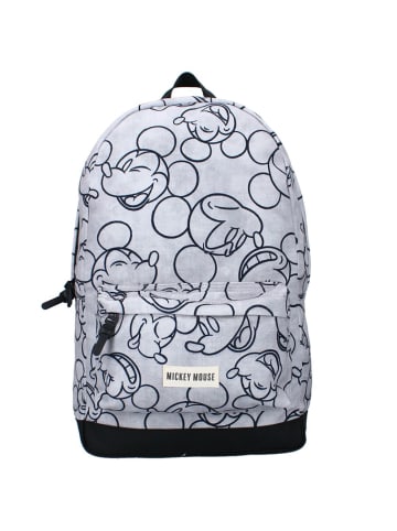 Kinder Schul-Rucksack grau | Micki Maus Mickey Mouse | 43 x 33 x 15 cm