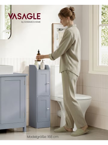 Badezimmerschrank Siren in Grau - (B)20 x (H)80 x (T)18 cm