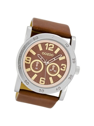 Analog-Armbanduhr Oozoo Timepieces braun extra groß (ca. 47mm)