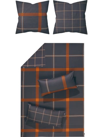 Mako-Satin Wendebettwäsche in anthrazit-orange