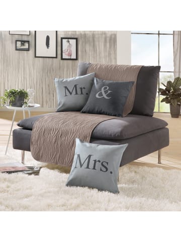 Sessel- und Sofaschoner in taupe/sand