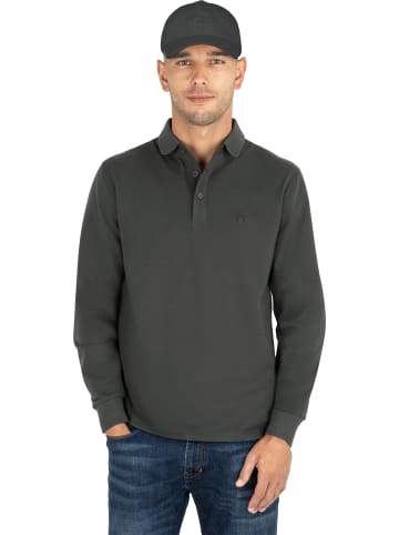 Herren Langarm Poloshirt mit passender Baseballkappe in Grau