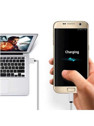 USB-auf-USB-C-Kabel 1 Meter in Silber