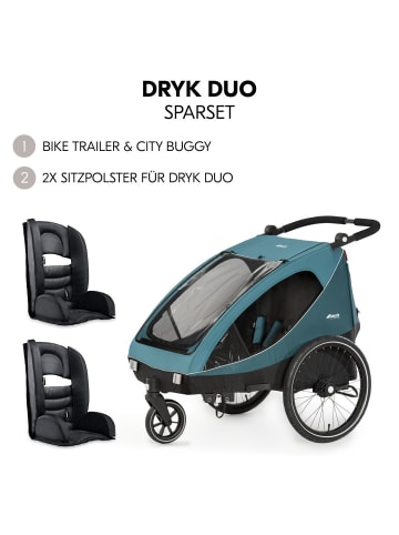 2in1 Fahrradanhänger Sparset Dryk Duo in green