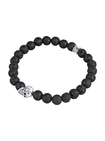 Armband 925 Sterling Silber Totenkopf in Schwarz