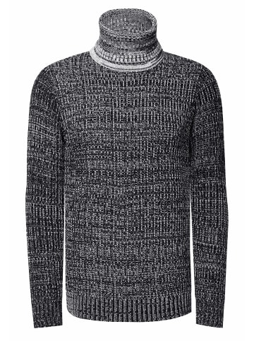 Schwerer Grobstrick Rollkragen-Pullover in Schwarz