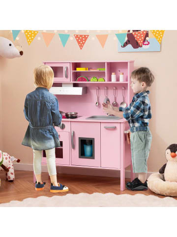 Kinderküche Spielküche inkl. 18 Zubehör in Rosa