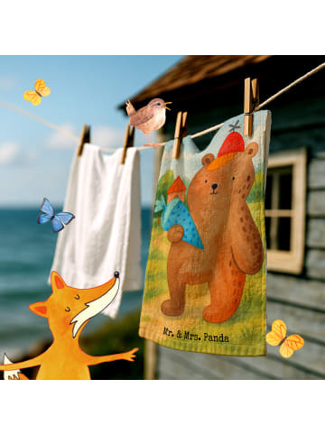 Gästehandtuch Bär Schultüte Design ohne Spruch in Weiß
