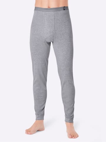 Hose lang in marine + grau-meliert