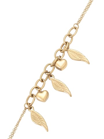 Women Station Bracelet With Charms in Gold