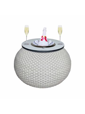 3-in-1 Loungetisch mit Edelstahl-Kühler Milano in Champagner 40 cm