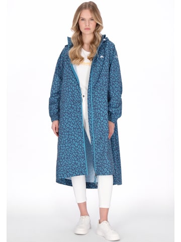Women Coat in dark aqua navy leo