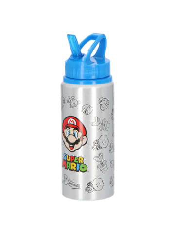 Super Mario Trinkflasche aus Aluminium 710 ml Wasserflasche in Silber