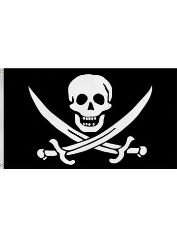 Fahne Piratenflagge 90 cm x 150 cm in Schädel mit Säbeln