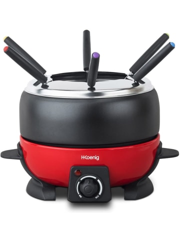 ALP1800 elektrisches Fondue-Set, schwarz-rot für 6 Personen