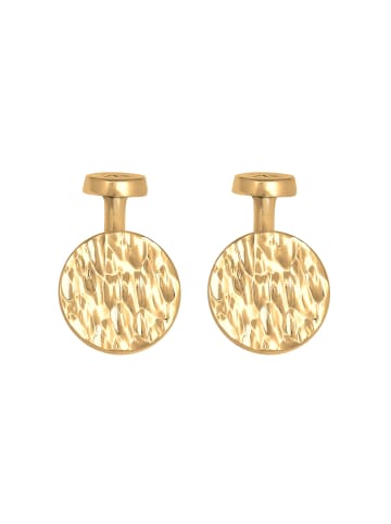 Manschettenknopf 925 Sterling Silber Geo, Plättchen in Gold