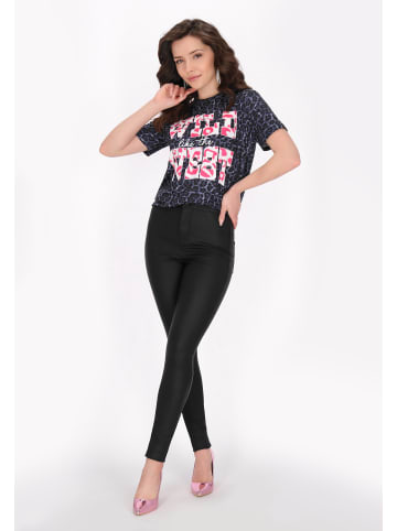 Women T-Shirt in black multicolor