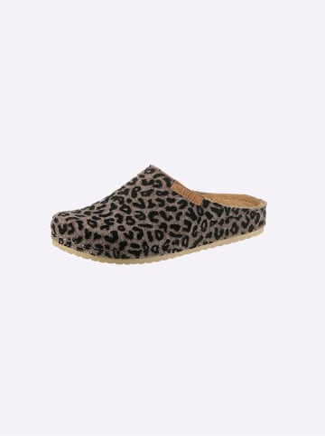 Pantoffel in beige-gemustert