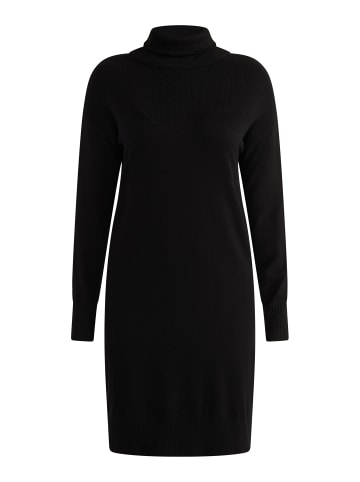 Damen Strick Langarmkleid Midi in Schwarz