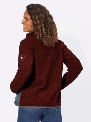 Fleece-Jacke in erdbeere-anthrazit-meliert
