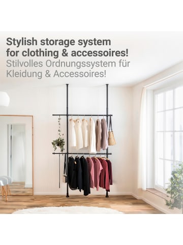 Teleskop-Garderobensystem Herkules Basic Schwarz, Teleskop-Garderobensystem Mod. Herkules Basic Schwarz in Schwarz