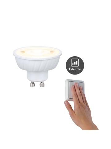 Standard 230V LED Reflektor GU10 Flat 37mm 550lm 4,9W 2700K dimmbar Signalweiß