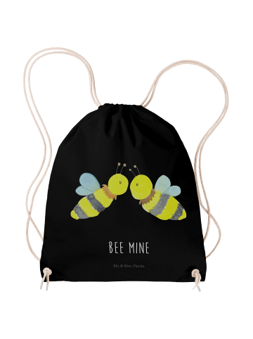 Turnbeutel Biene Liebe mit Spruch in Schwarz