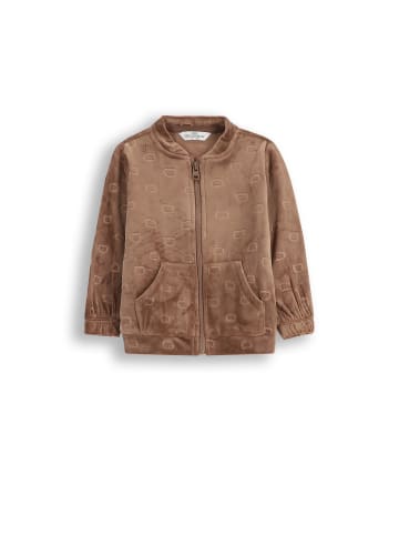 Velours-Trainingsjacke in braun